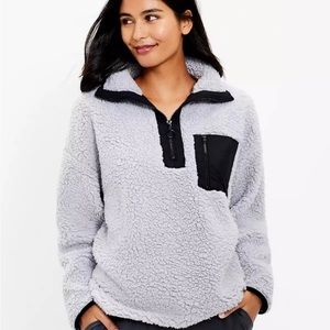Lou & Grey - grey sherpa style pull over - size s